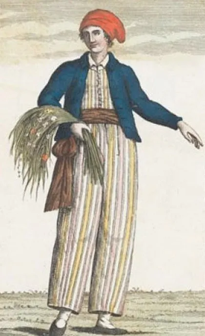 Жанна Баре в костюме моряка, 1817 год.